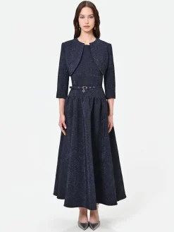 COPRISPALLA BLU NAVY IN TESSUTO JACQUARD