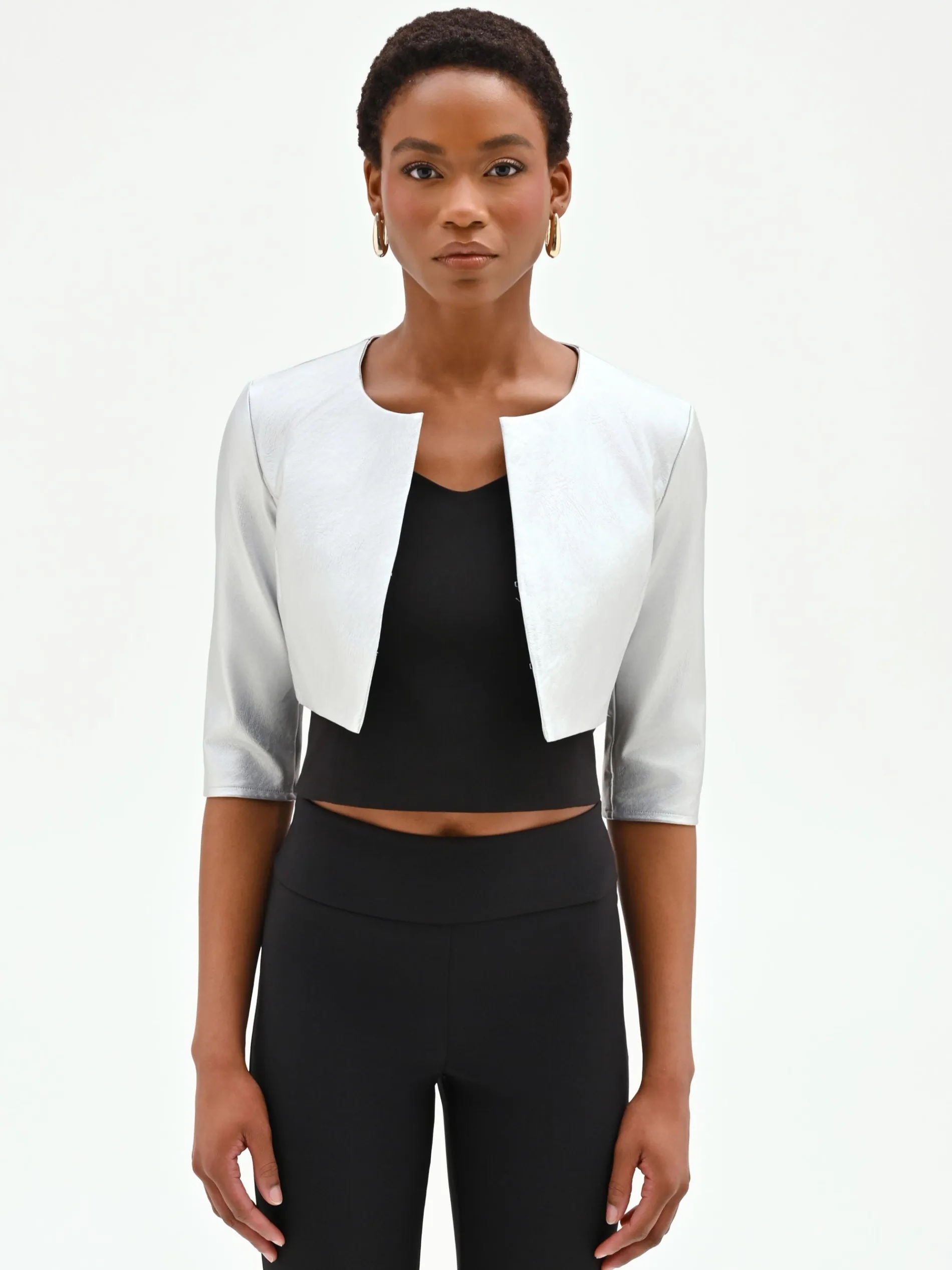 COPRISPALLE BOLERO ARGENTO METALLIZZATO