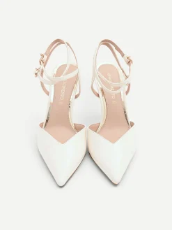 DÉCOLLETÉ BEIGE EFFETTO VERNICE CON LACCETTI
