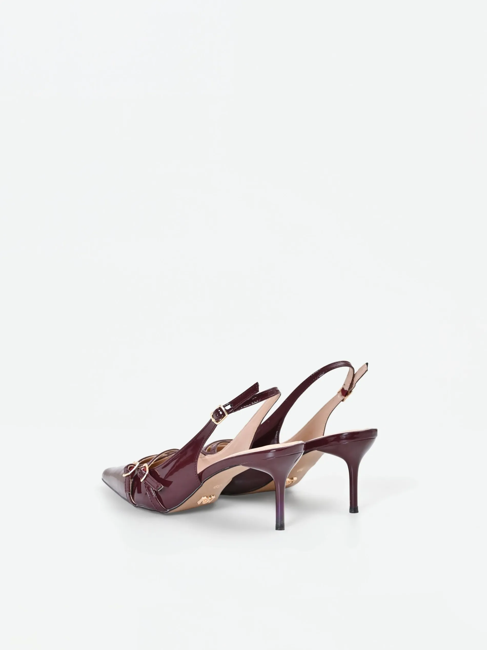 DÉCOLLETÉ SLINGBACK BORDEAUX CON CINTURINI INCROCIATI