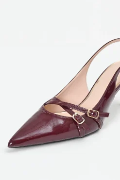 DÉCOLLETÉ SLINGBACK BORDEAUX CON CINTURINI INCROCIATI