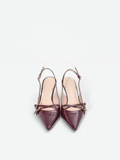 DÉCOLLETÉ SLINGBACK BORDEAUX CON CINTURINI INCROCIATI