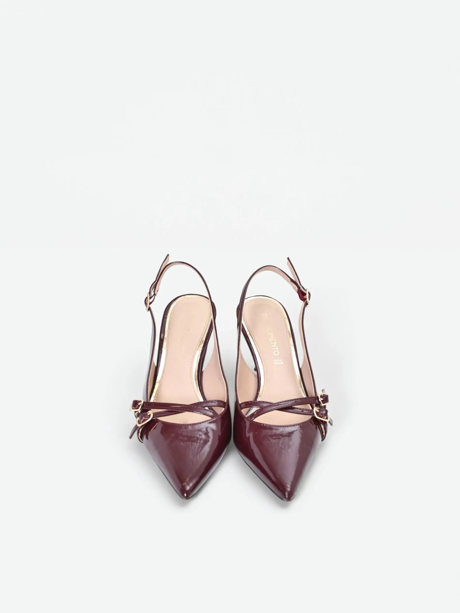 DÉCOLLETÉ SLINGBACK BORDEAUX CON CINTURINI INCROCIATI