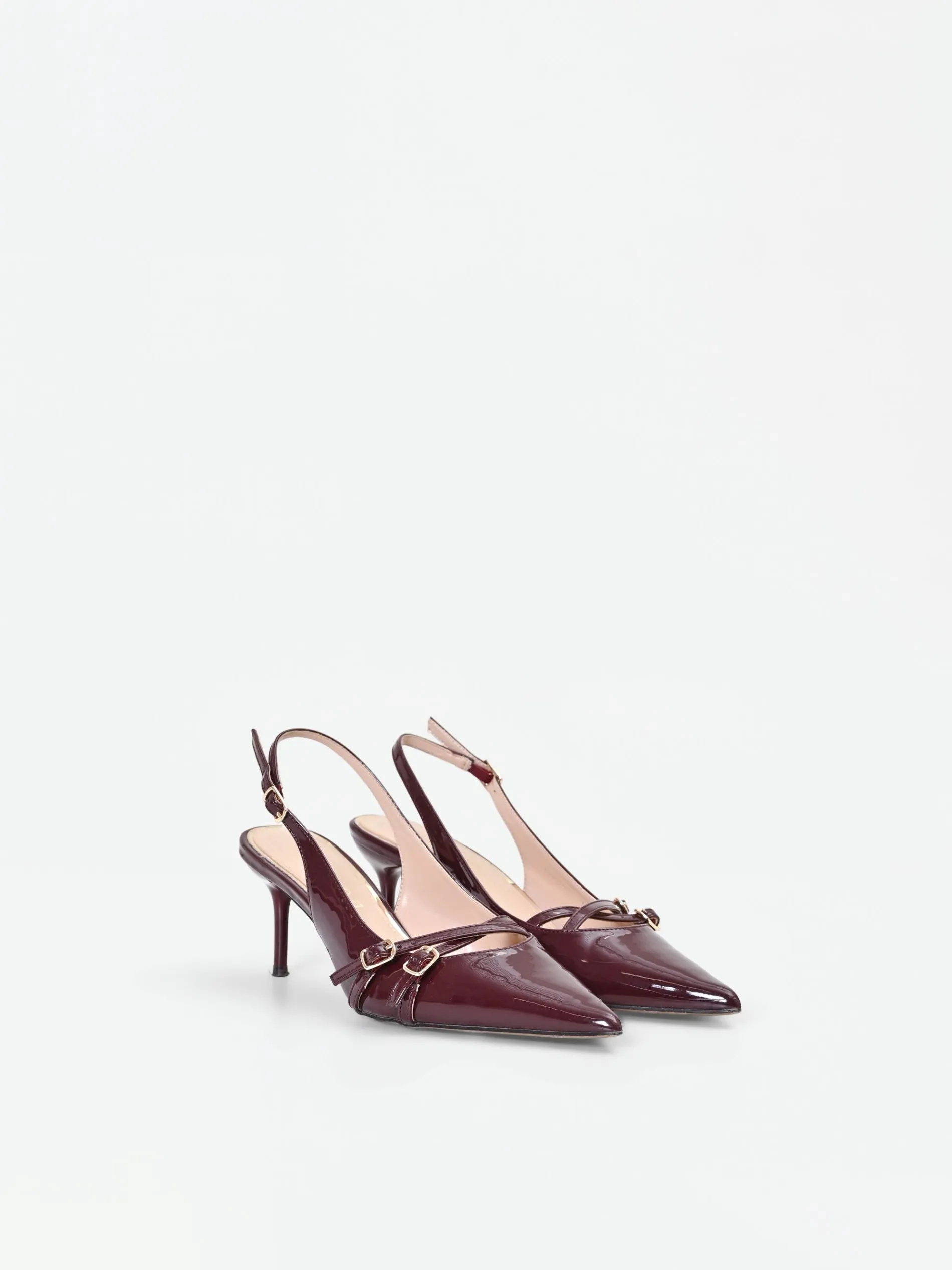 DÉCOLLETÉ SLINGBACK BORDEAUX CON CINTURINI INCROCIATI