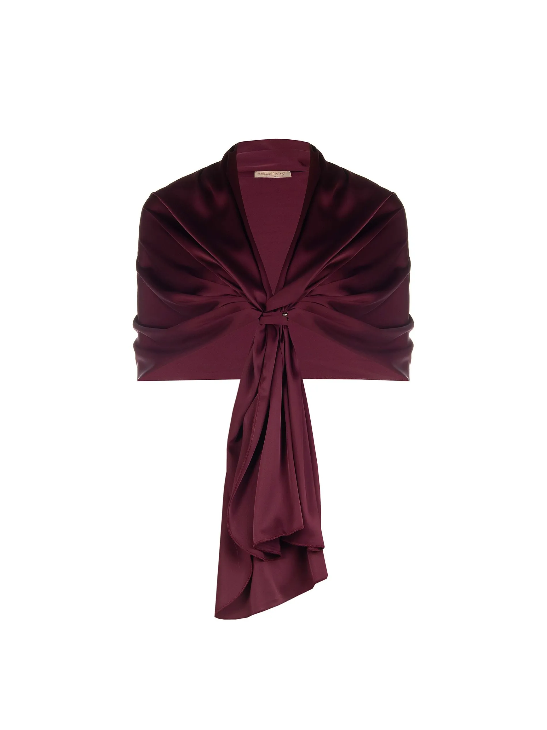 FOULARD IN RASO BORDEAUX ROSSO