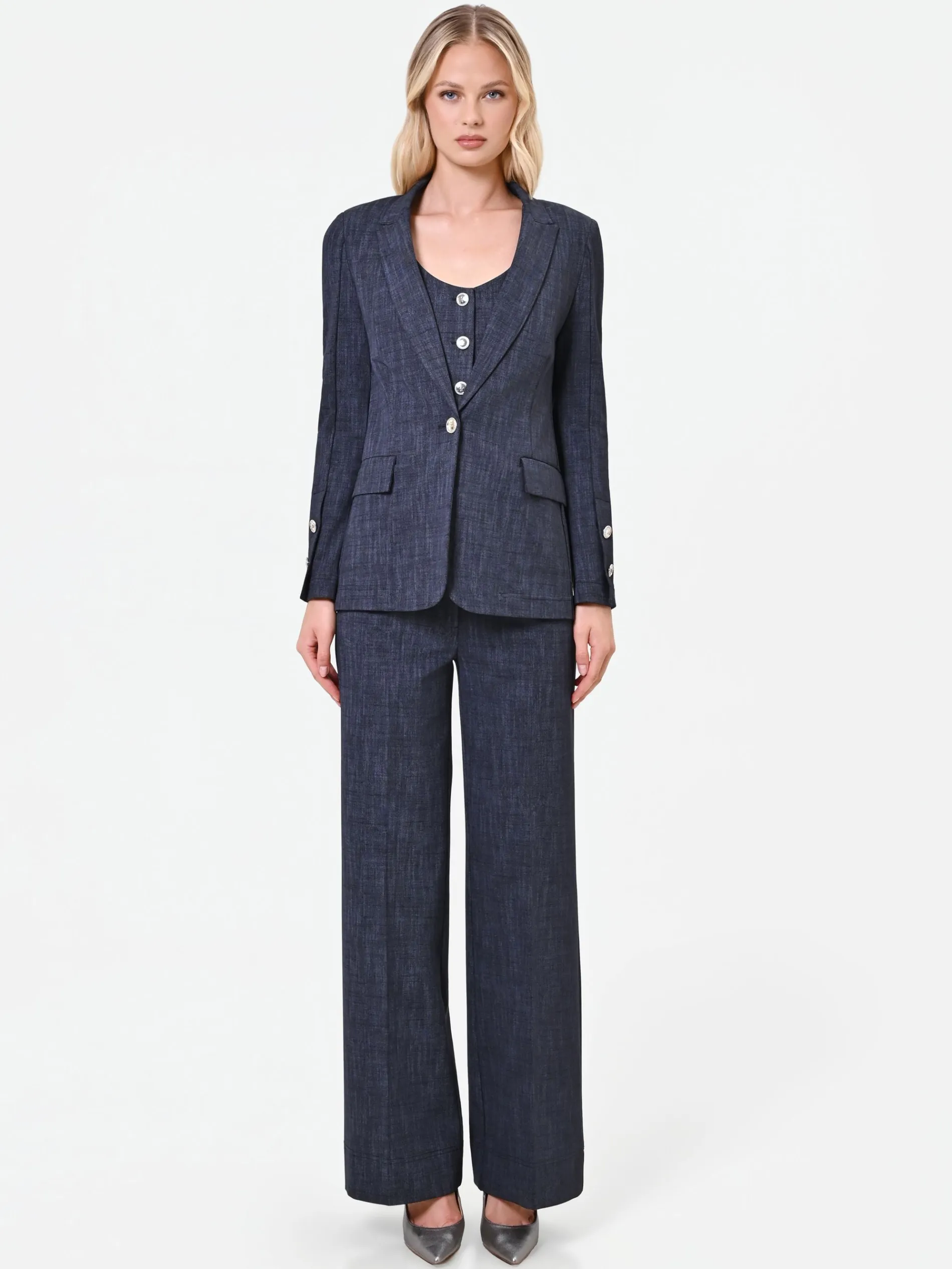 GIACCA BLAZER BLU NAVY IN PUNTO MILANO