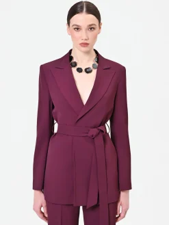 GIACCA BLAZER BORDEAUX CON CINTURA