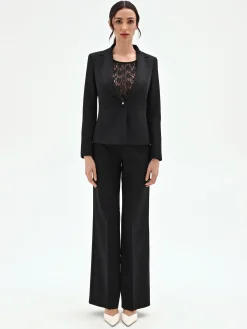 GIACCA BLAZER NERA CON BOTTONE MONOGRAM