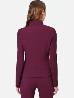 GIACCA BORDEAUX CON ZIP ASIMMETRICA
