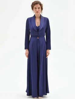 GIACCA CORTA ATELIER BLU INDACO IN RASO