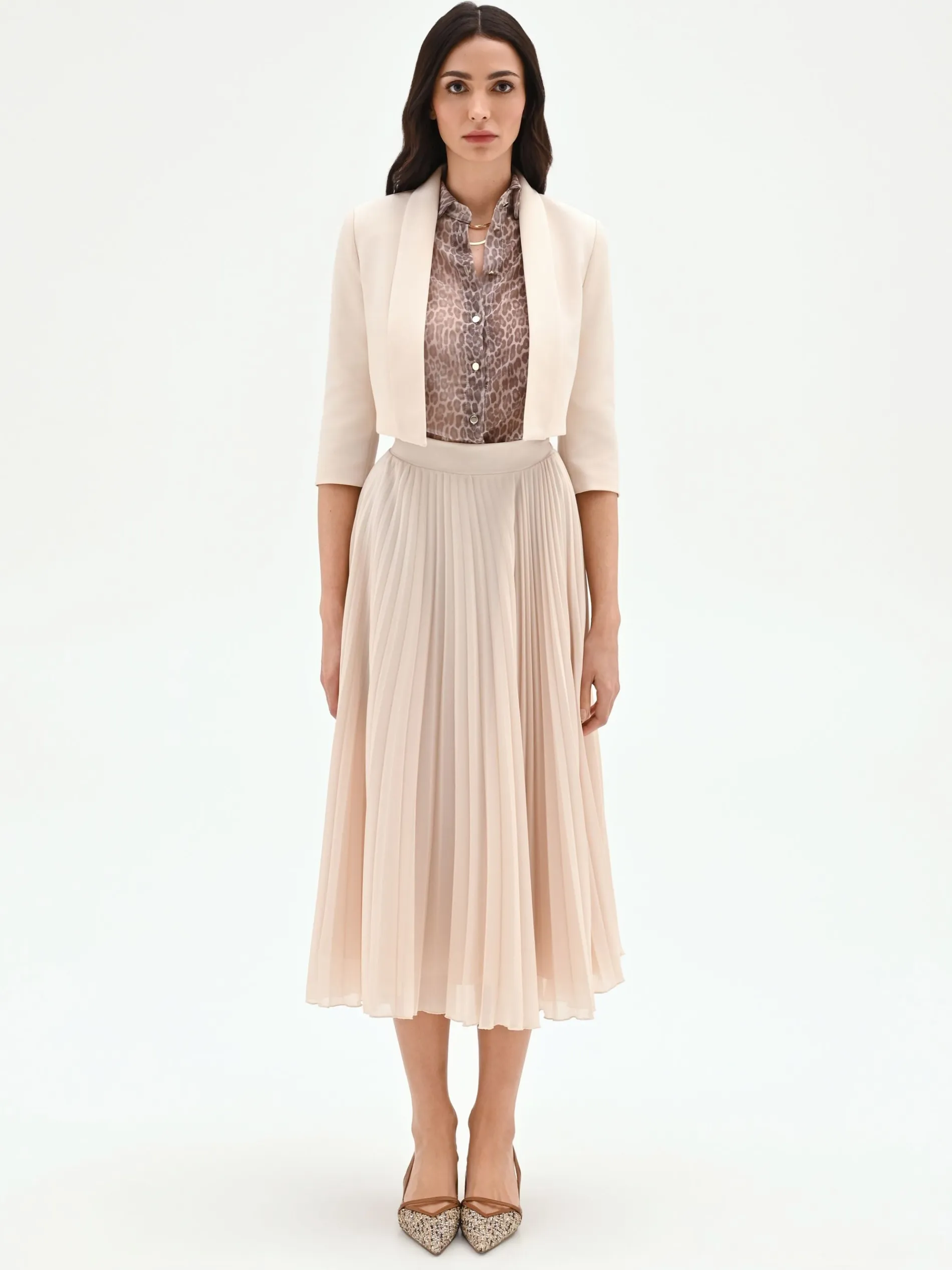 GIACCA CORTA BEIGE CHIARO STILE BOLERO
