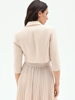 GIACCA CORTA BEIGE CHIARO STILE BOLERO