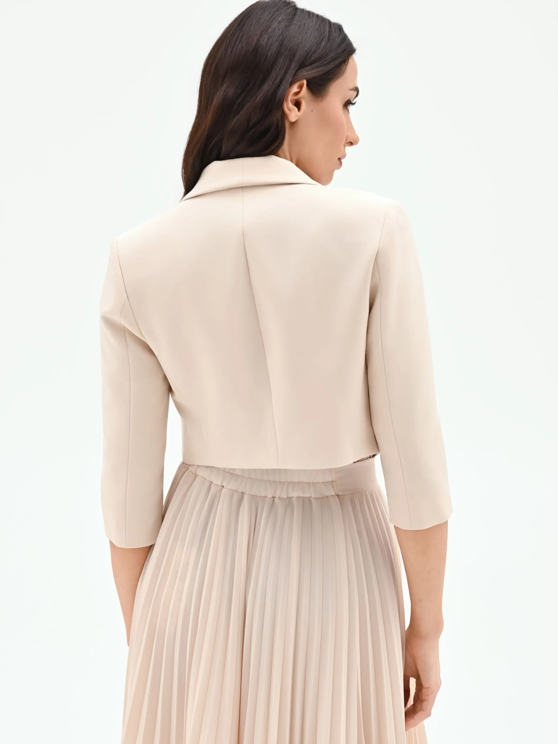 GIACCA CORTA BEIGE CHIARO STILE BOLERO
