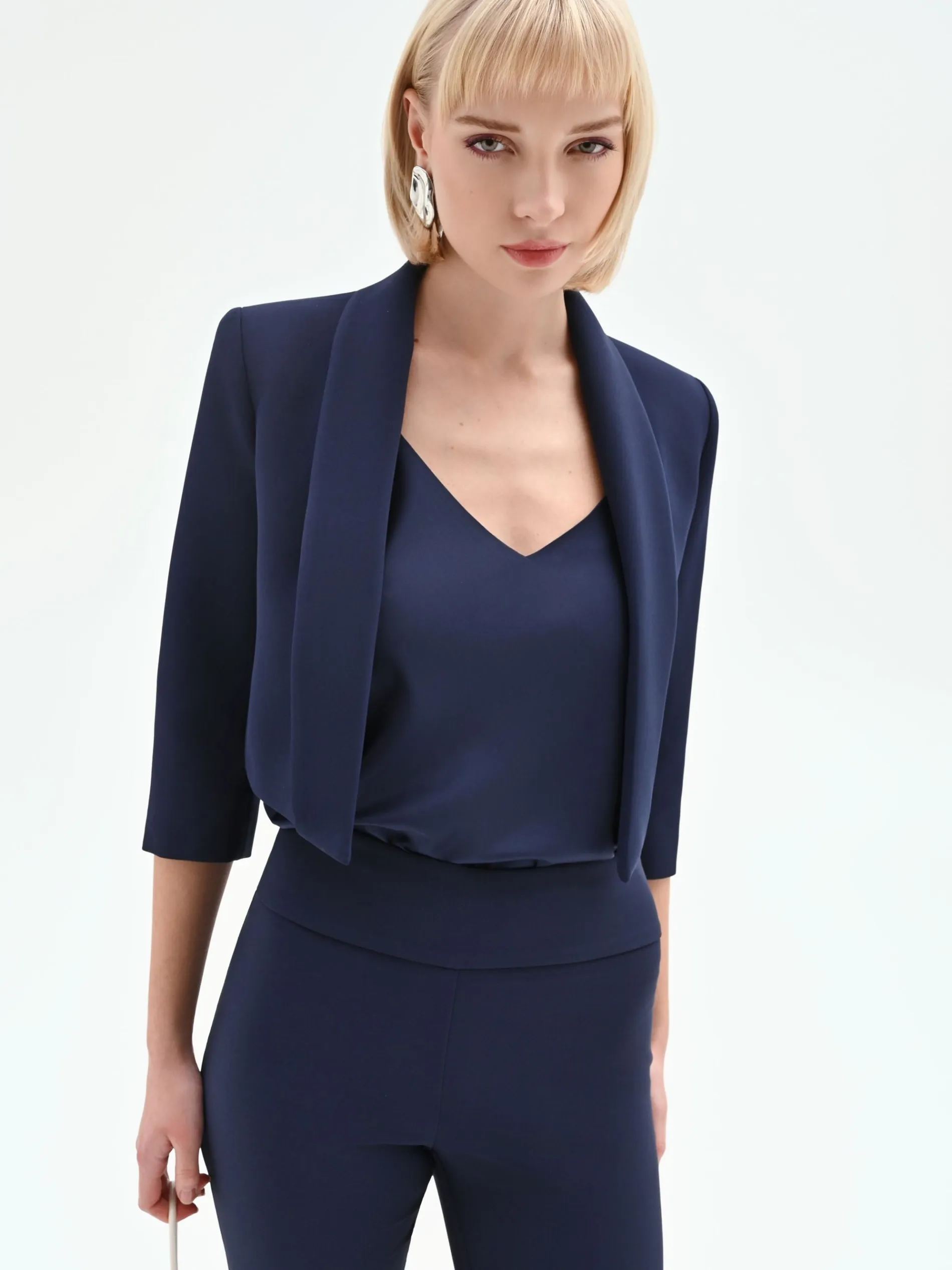 GIACCA CORTA BLU A BOLERO