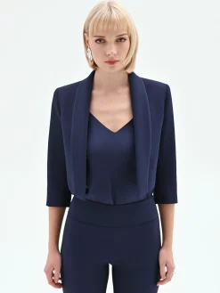 GIACCA CORTA BLU A BOLERO