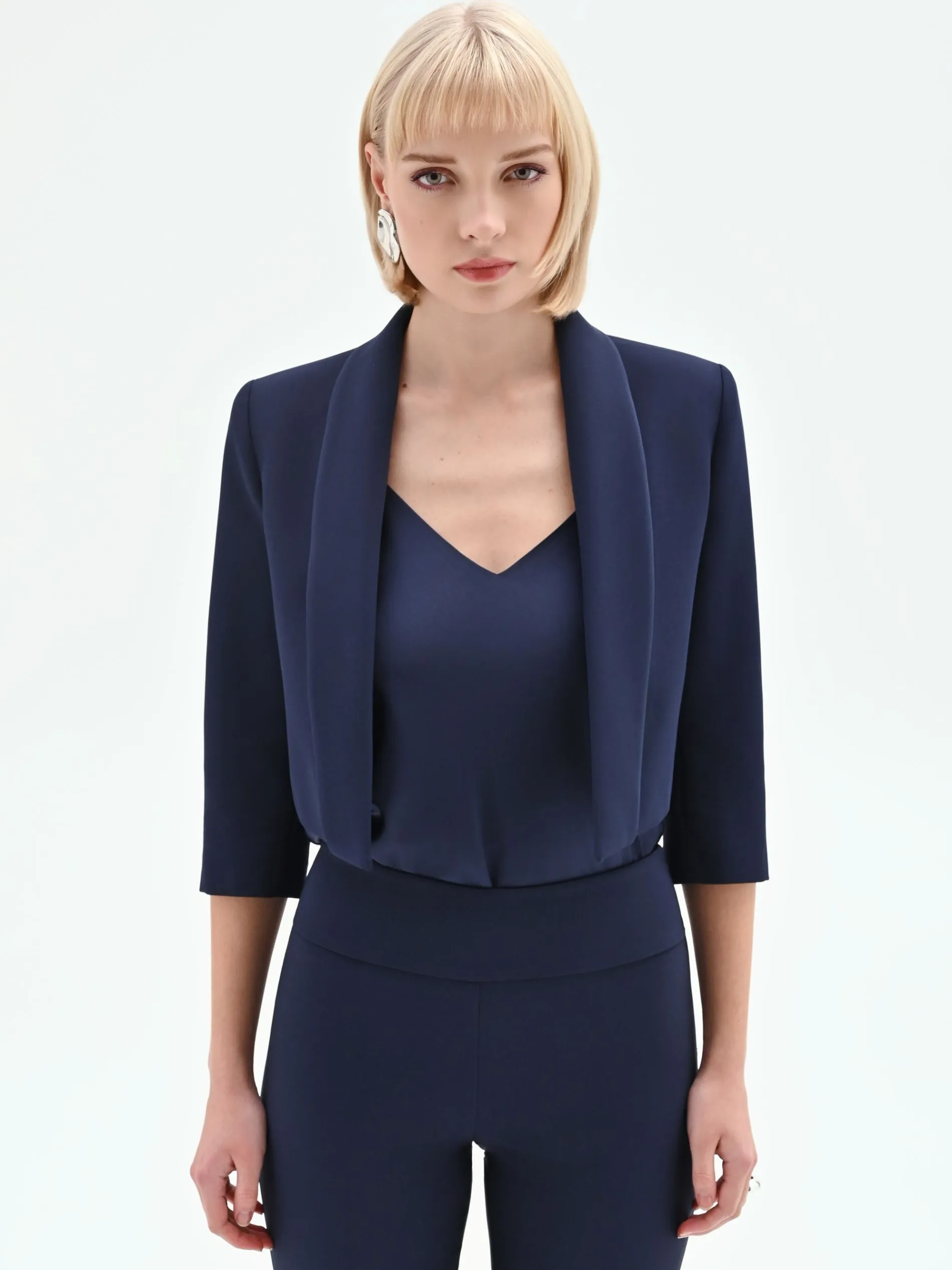 GIACCA CORTA BLU A BOLERO