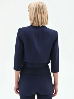 GIACCA CORTA BLU A BOLERO