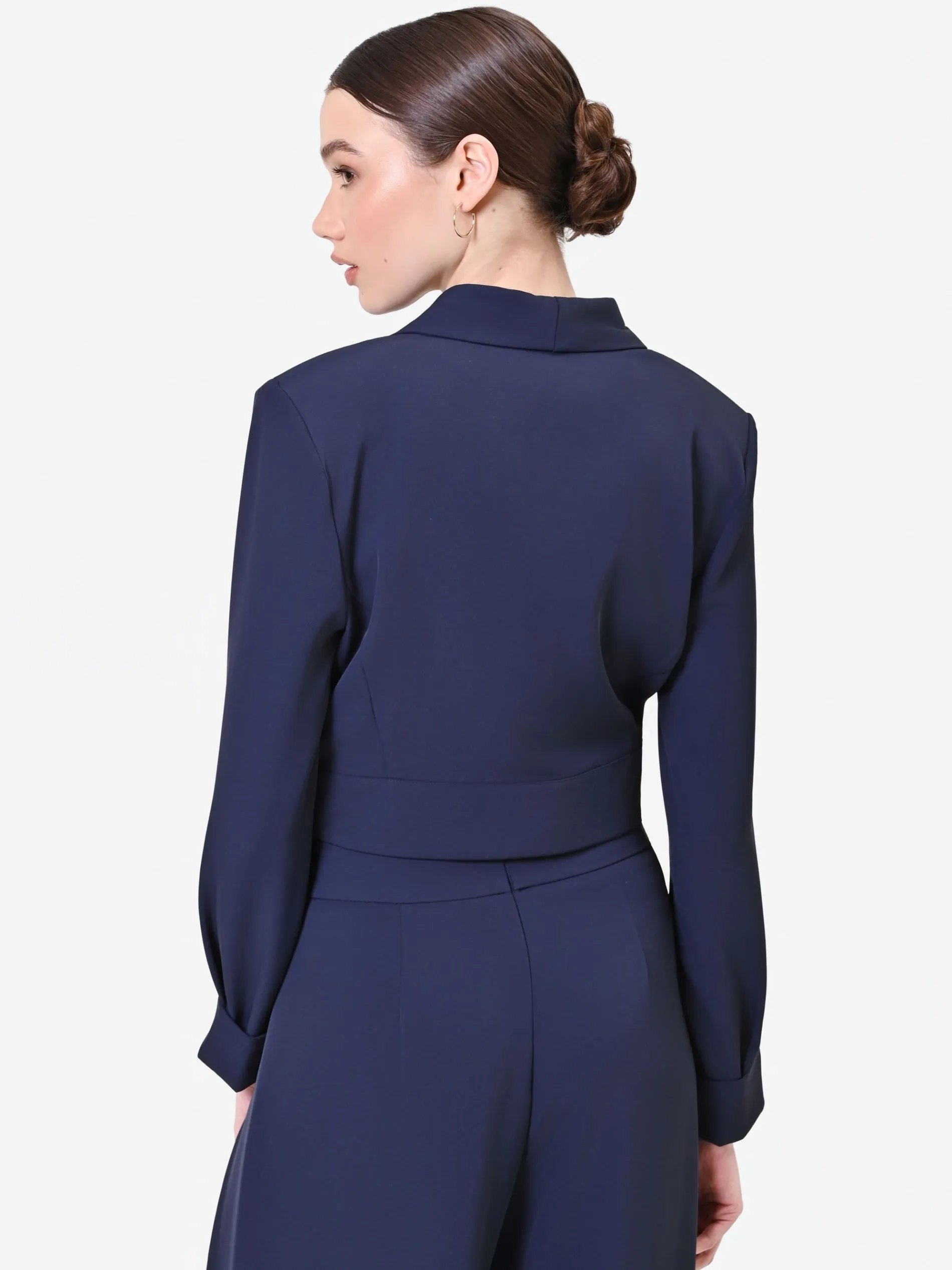 GIACCA CORTA BLU NAVY CON BOTTONE DESIGN