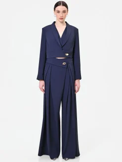 GIACCA CORTA BLU NAVY CON BOTTONE DESIGN