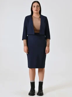 GIACCA CORTA CURVY BLU