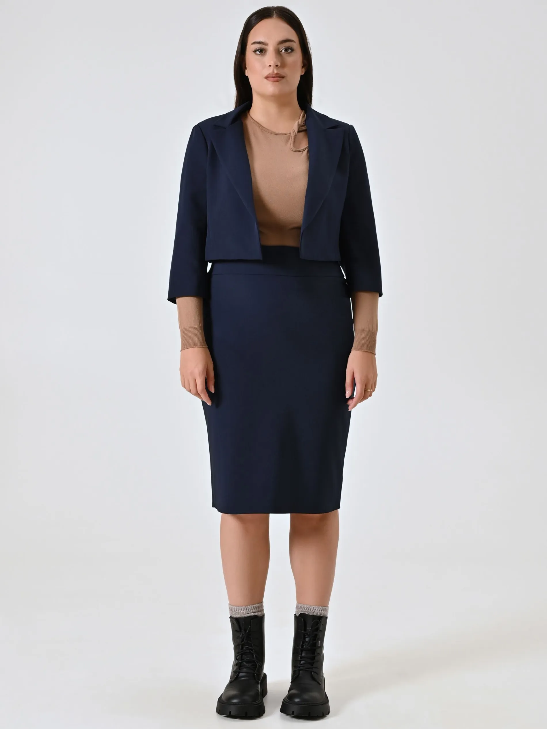 GIACCA CORTA CURVY BLU