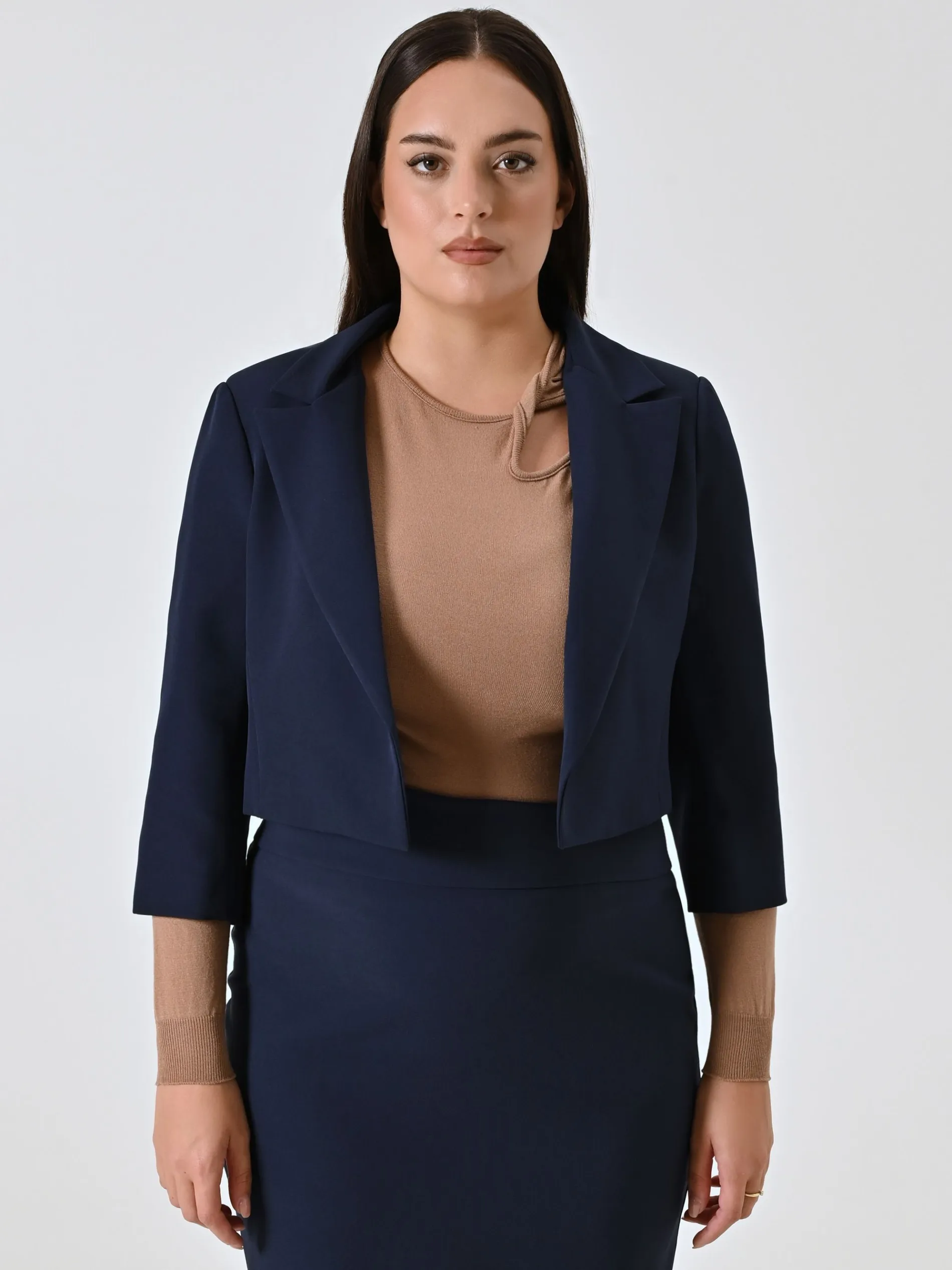 GIACCA CORTA CURVY BLU