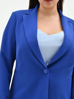 GIACCA CURVY BLU CINA CON REVER A LANCIA IN CADI