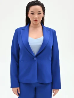 GIACCA CURVY BLU CINA CON REVER A LANCIA IN CADI
