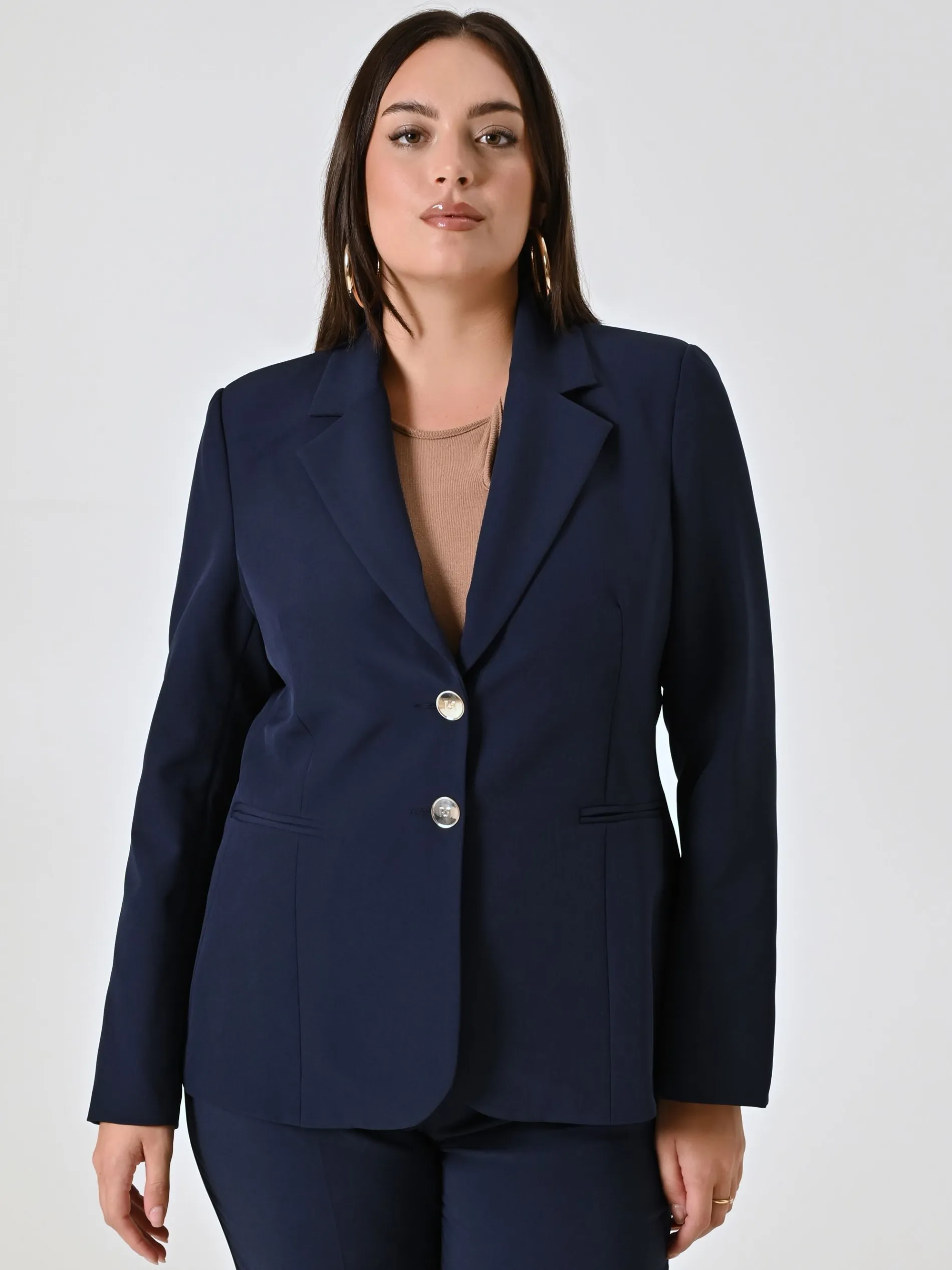 GIACCA CURVY DUE BOTTONI BLU