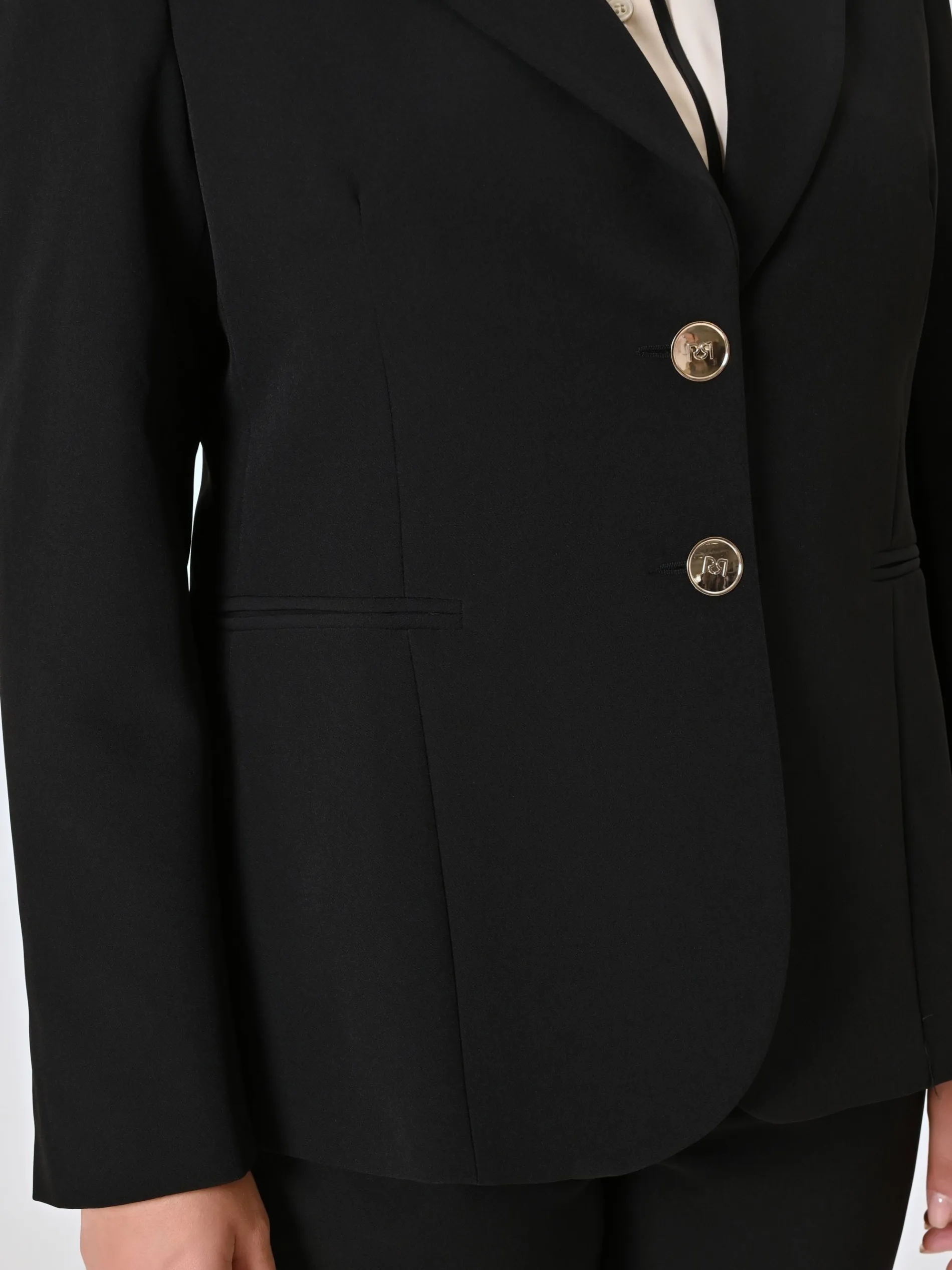 GIACCA CURVY DUE BOTTONI NERA