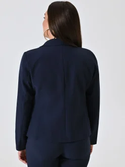 GIACCA CURVY MONOBOTTONE BLU