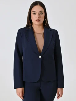 GIACCA CURVY MONOBOTTONE BLU