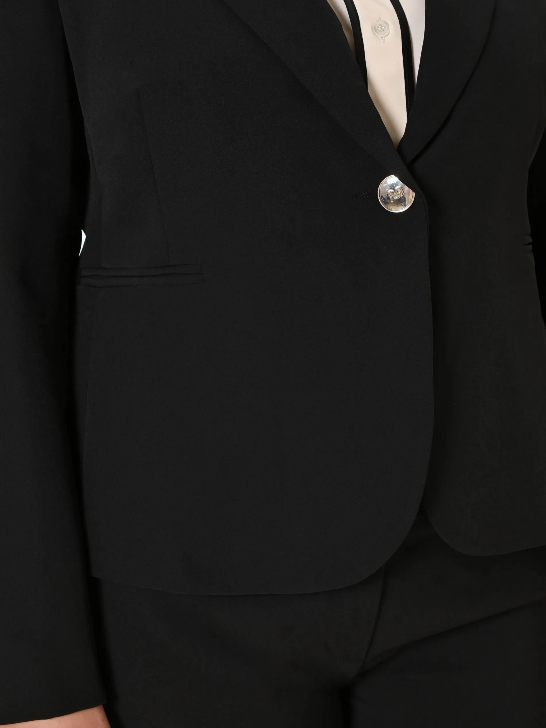 GIACCA CURVY MONOBOTTONE NERA