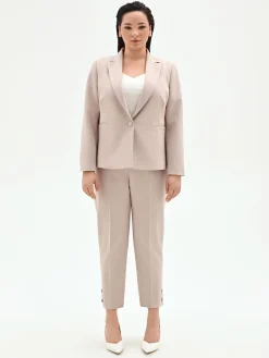 GIACCA CURVY MONOPETTO TORTORA BEIGE IN TESSUTO TECNICO