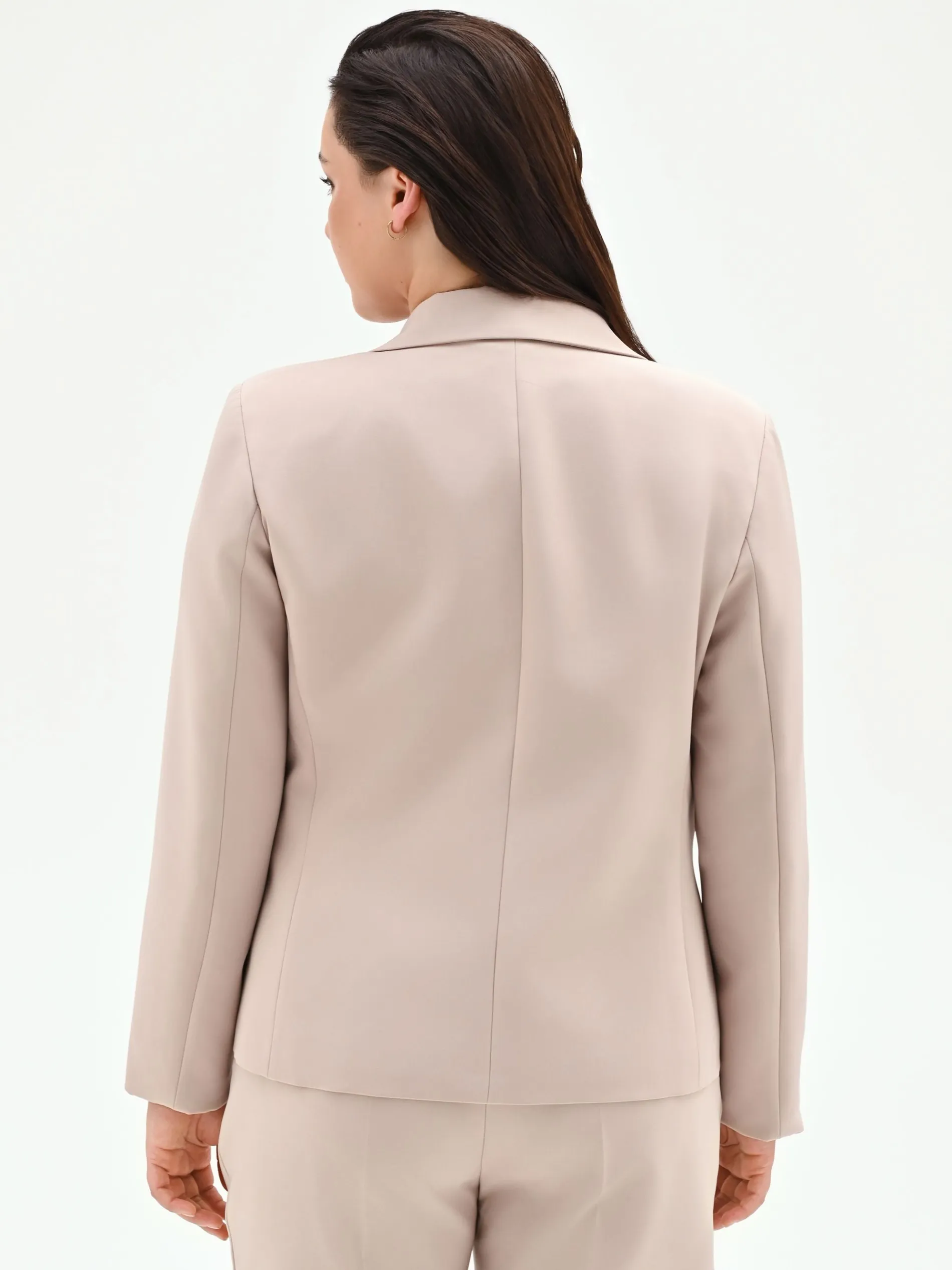 GIACCA CURVY MONOPETTO TORTORA BEIGE IN TESSUTO TECNICO