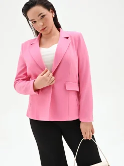 GIACCA CURVY ROSA IN SCUBA CRÈPE