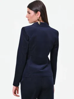 GIACCA DOPPIOPETTO IN VELLUTO BLU NAVY