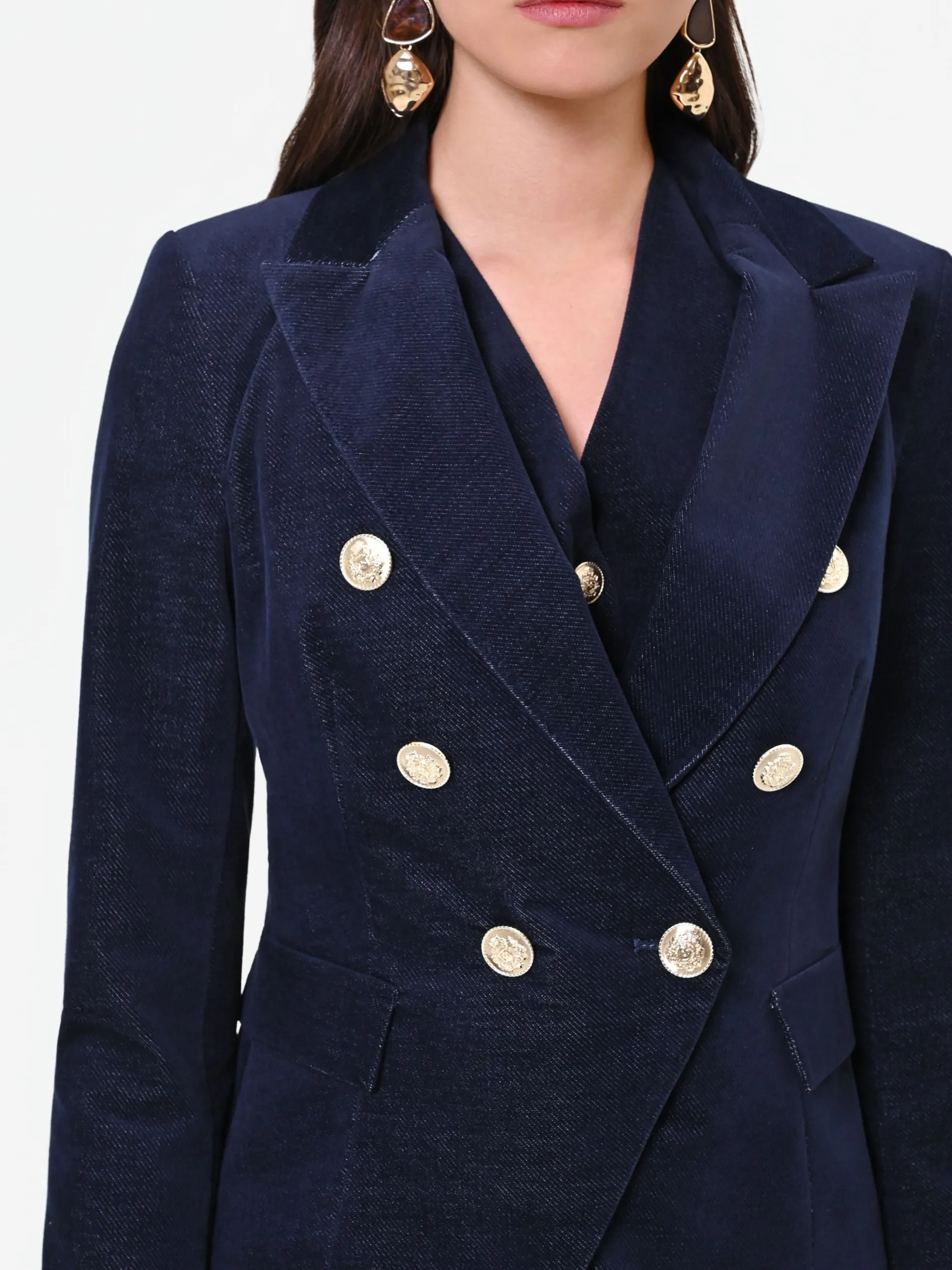 GIACCA DOPPIOPETTO IN VELLUTO BLU NAVY
