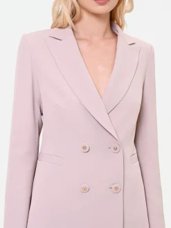 GIACCA DOPPIOPETTO TORTORA BEIGE CON BOTTONI GIOIELLO