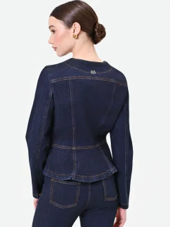 GIACCA IN DENIM BLU NAVY CON BASCHINA