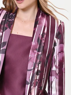 GIACCA IN RASO STAMPA FLOREALE ROSSO BORDEAUX