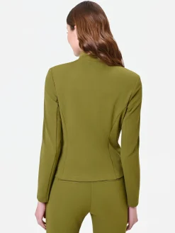 GIACCA IN SCUBA MANO CREPE VERDE OLIO