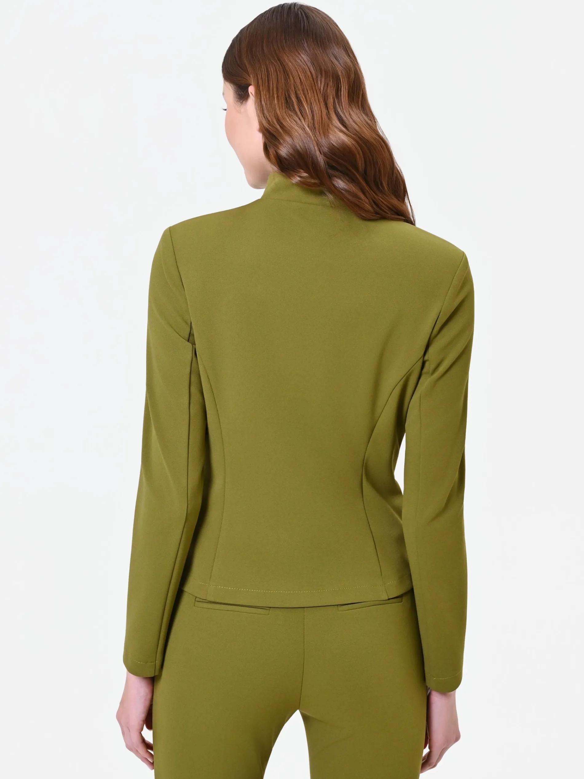 GIACCA IN SCUBA MANO CREPE VERDE OLIO