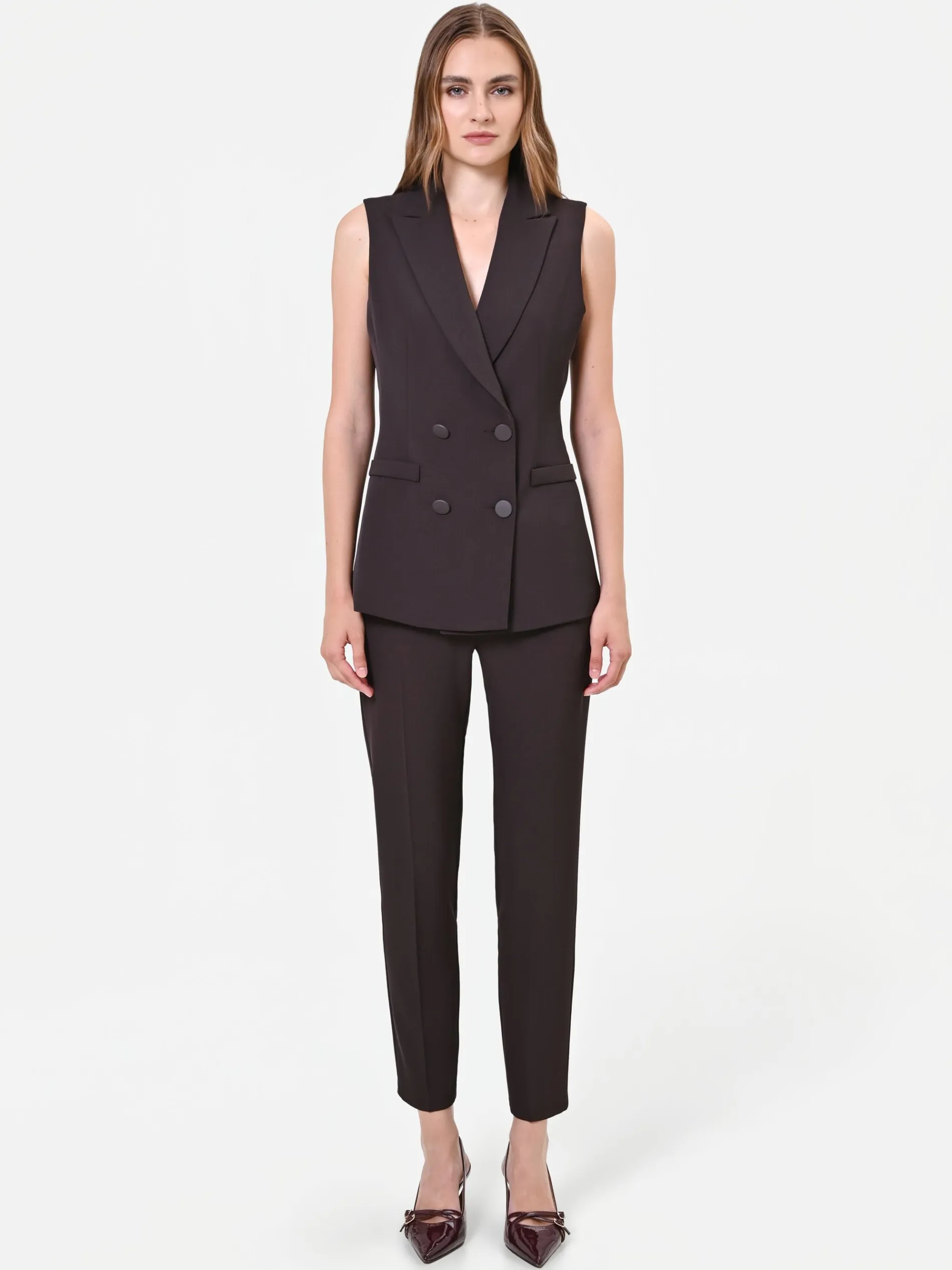 GILET DOPPIOPETTO MORO MARRONE