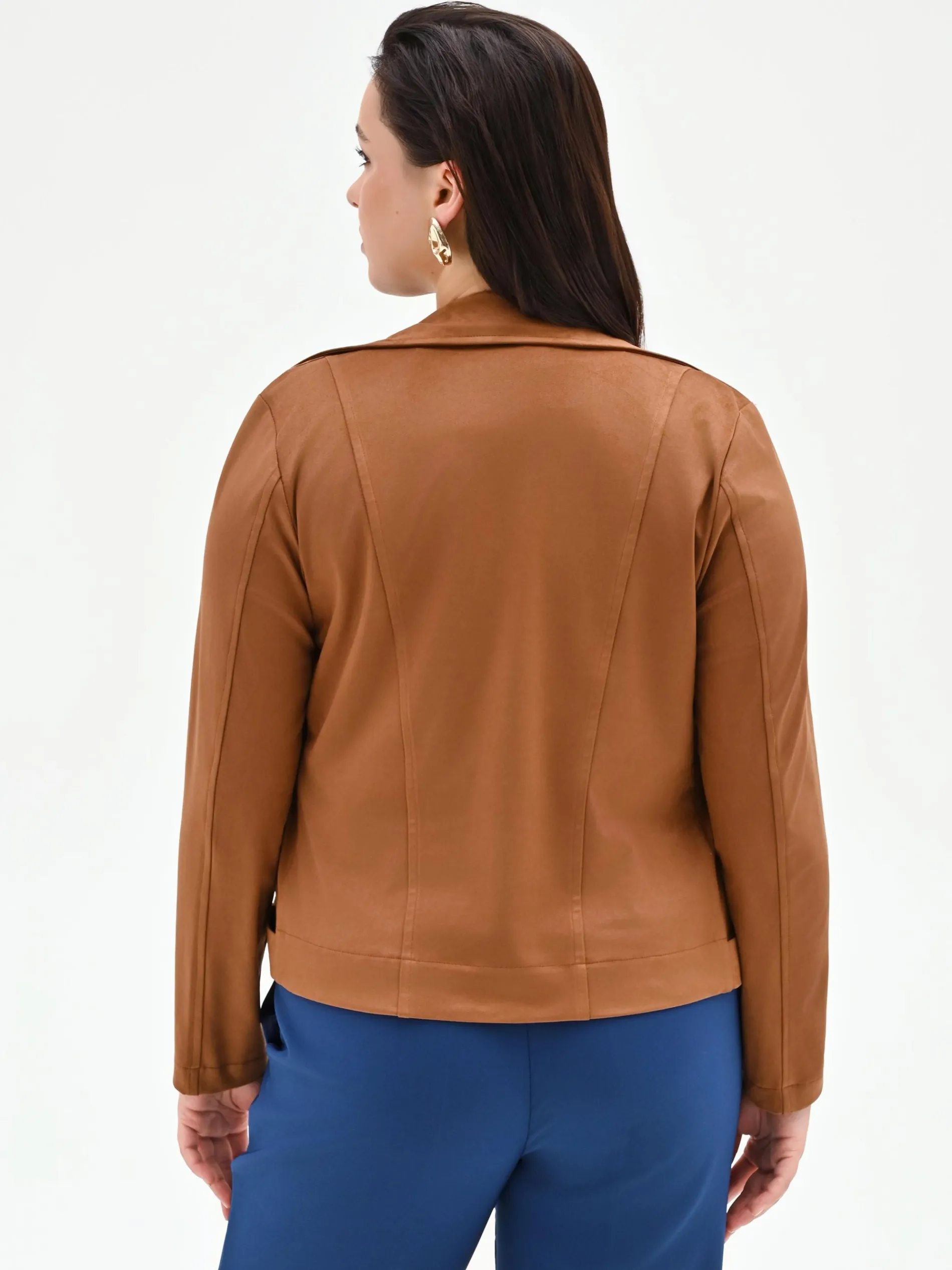 GIUBBOTTO CURVY CAMMELLO EFFETTO SCAMOSCIATO