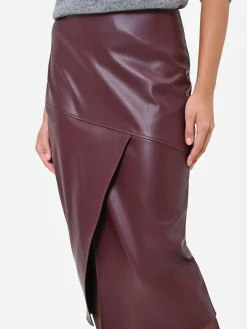 GONNA A TUBINO BORDEAUX EFFETTO PELLE