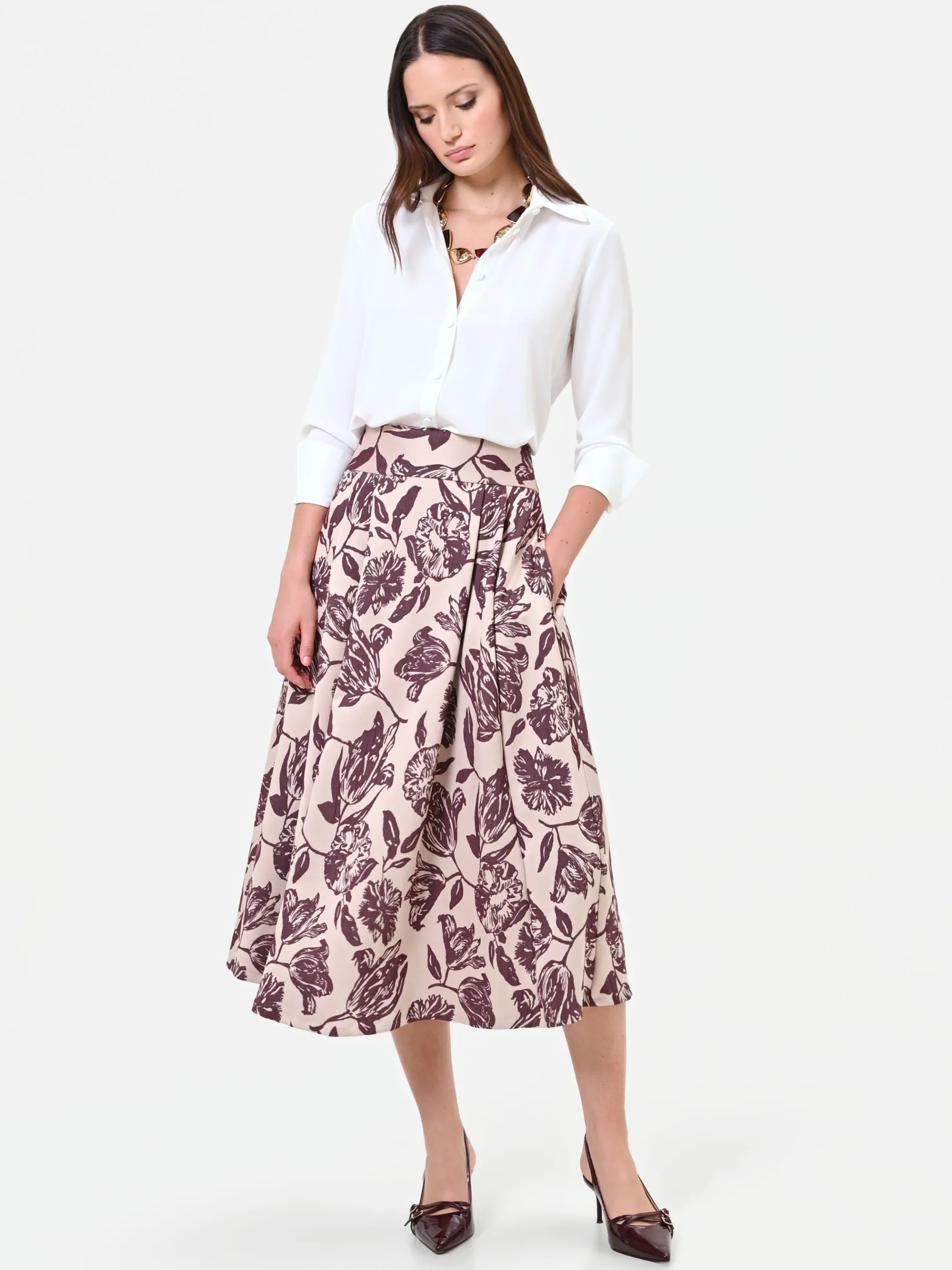 GONNA JACQUARD FANTASIA ROSSO BORDEAUX