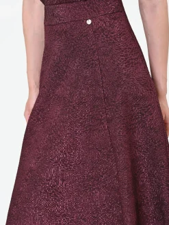 GONNA MIDI BORDEAUX INTESSUTO JACQUARD LAMÉ