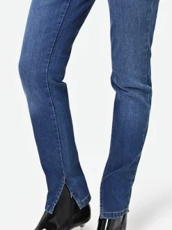 JEANS SKINNY BLU CON BOTTONI PIATTI