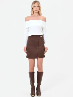 MAGLIA PANNA BIANCO CON SCOLLO OMERALE